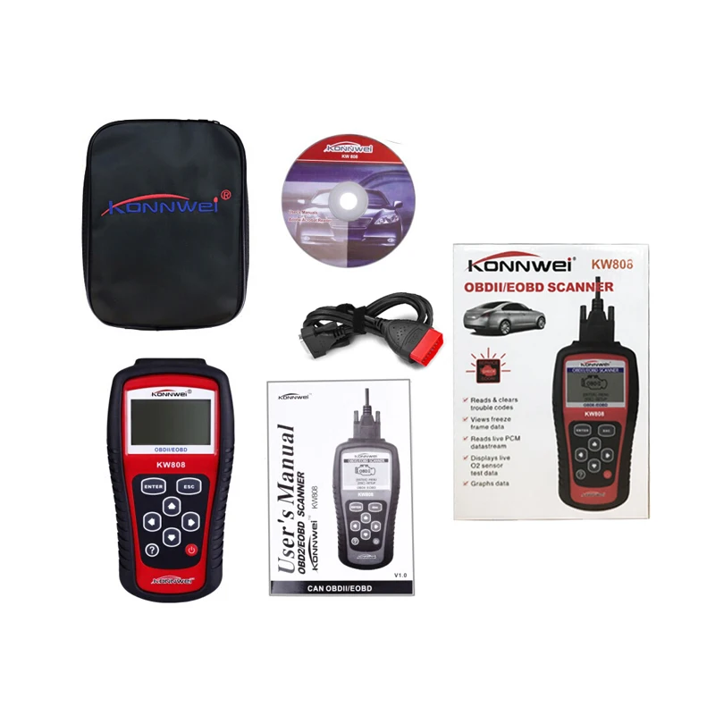 KONNWEI KW808 Универсальный Автомобиль OBDII EOBD Code Reader Сканер OBD2 Диагностика Scan Tool OBD 2 II PK