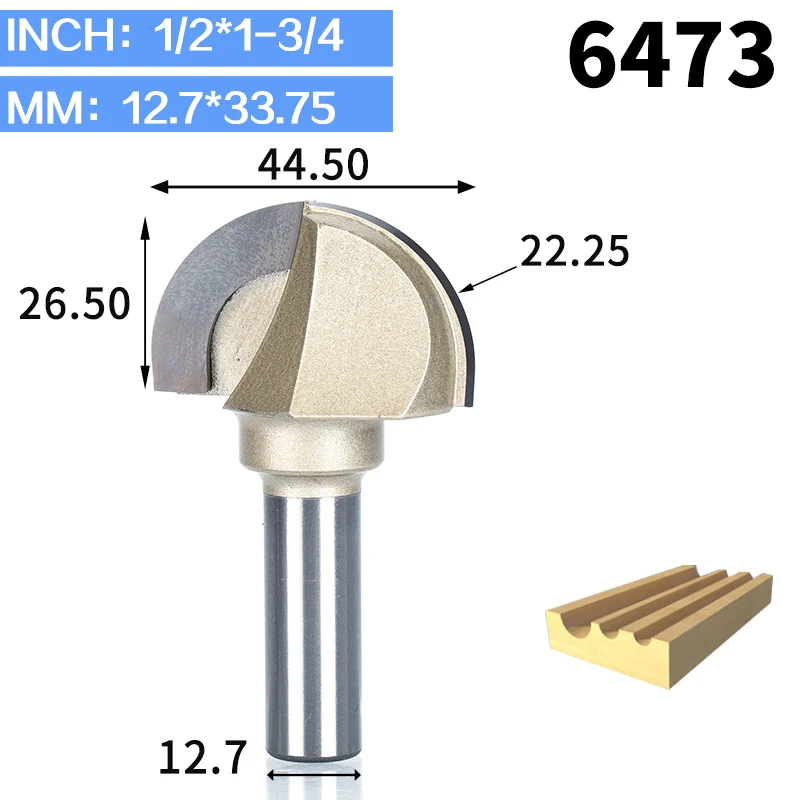 HUHAO 1 шт. 1/" 1/4" хвостовик бухта коробка бит двойная фреза для отделки кромки биты для дерева карбида вольфрама деревообрабатывающий Концевая мельница miiling cutter - Длина режущей кромки: 6473