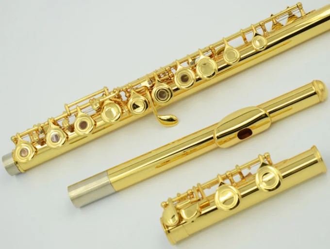 

Japan Professional Flute 471 Gold Plated Flute Gold Key Instrument Intermediate Student Curved Headjoint Flutes 16 Key Close