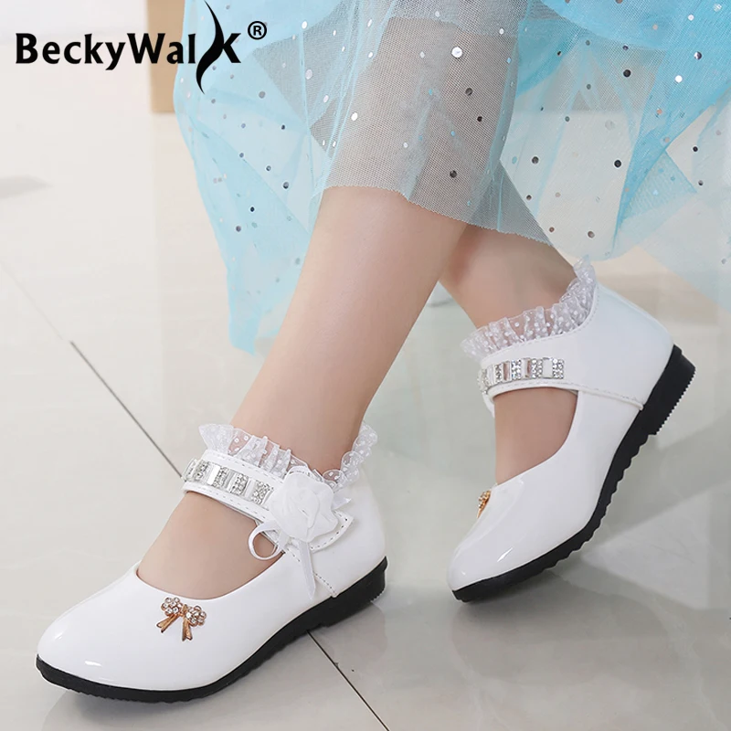 

Fashion Kids Shoes Girls Princess Dancing Shoes Flowers Sweet Spring Autumn Baby Toddler Shoes Children Wedding Shoes CSH139