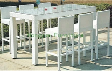 White rattan bar furniture set,garden bar table and chairs