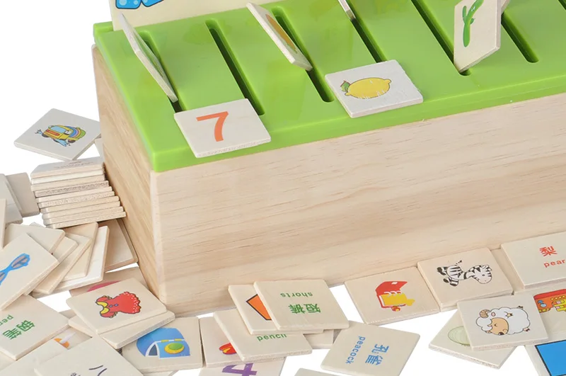 Монтессори знания Классификация коробка детей деревянные игрушки раннего обучения Развивающие игрушки соответствующие категории Коробки Детские обучающие игрушки