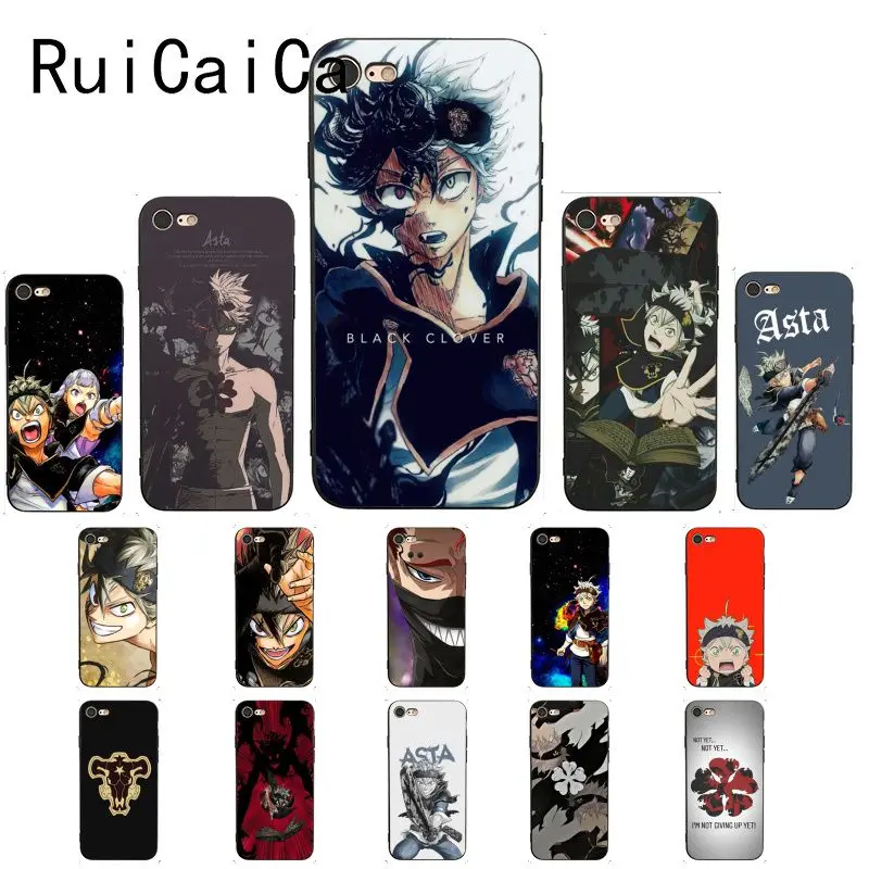 Ruicaica Манга Аниме Черный клевер мультфильм черный мягкий чехол для телефона iPhone 8 7