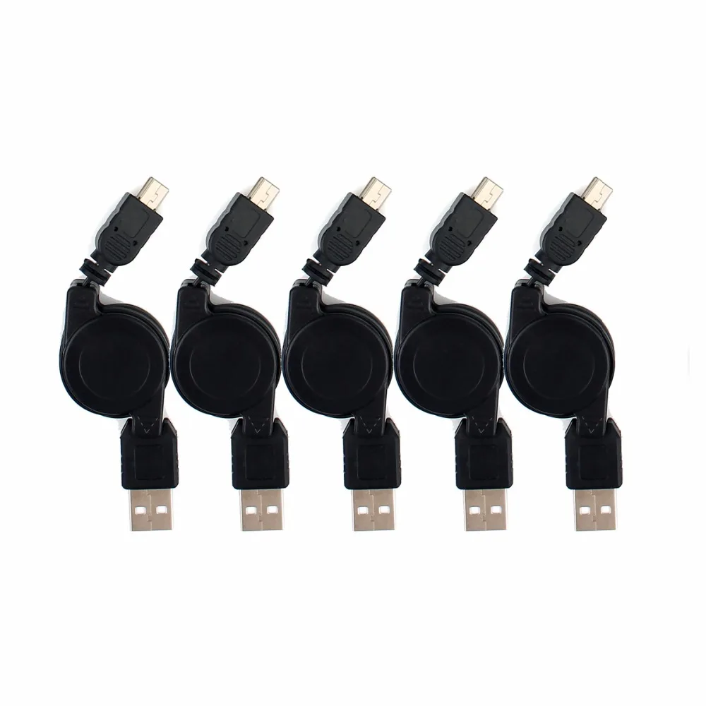 5 шт. RETEKESS 0 7 м Регулируемая Длина выдвижной мини USB кабель для зарядки