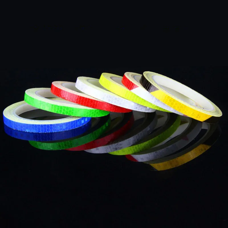 

1cm*8m/2cm*8m Bicycle Reflective stickers sports Bike cycling reflector protector Fluorescent Security Wheel Rim Decal Tape