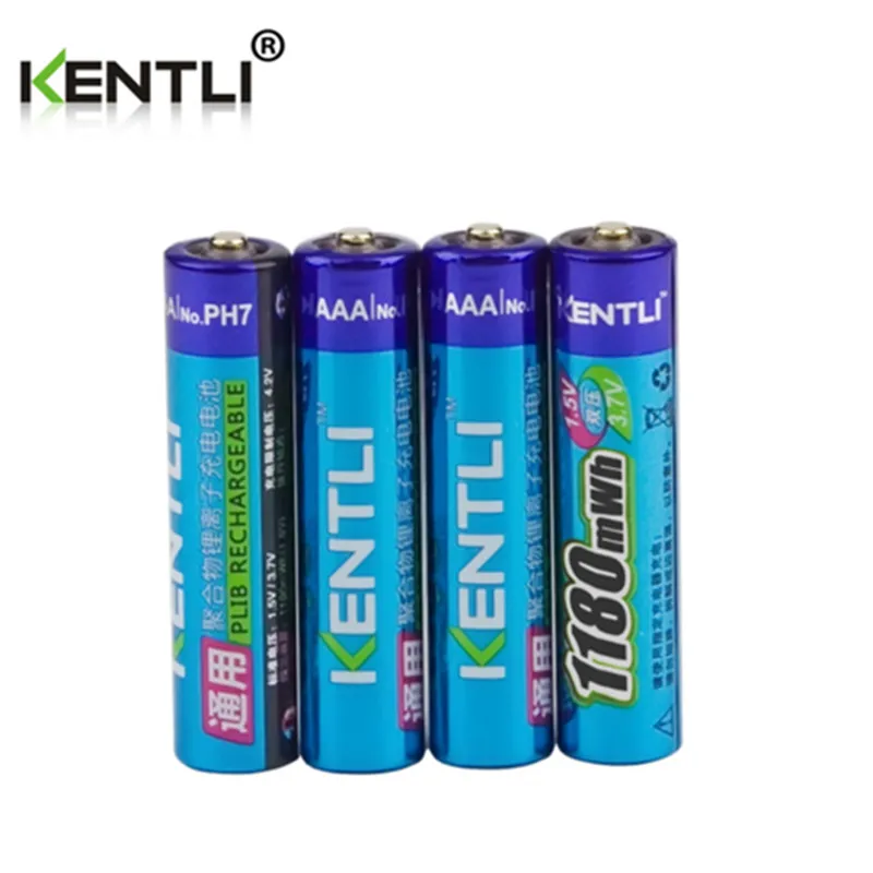 Buy 4pcs KENTLI AAA lithium Battery1.5V 1100mWh Lithium ion polymer AAA
