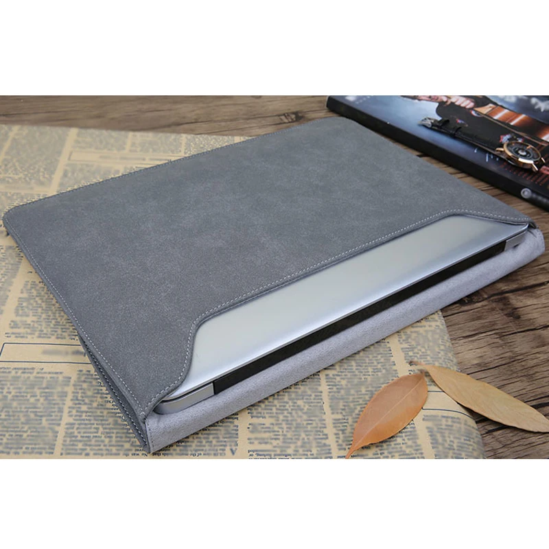 Matte Magnetic Buckle PU Laptop Sleeve Bag For Xiaomi Macbook Pro 13 Case Air 11 12 Retina 2018 New 15 Touch Bar Women Men Cover
