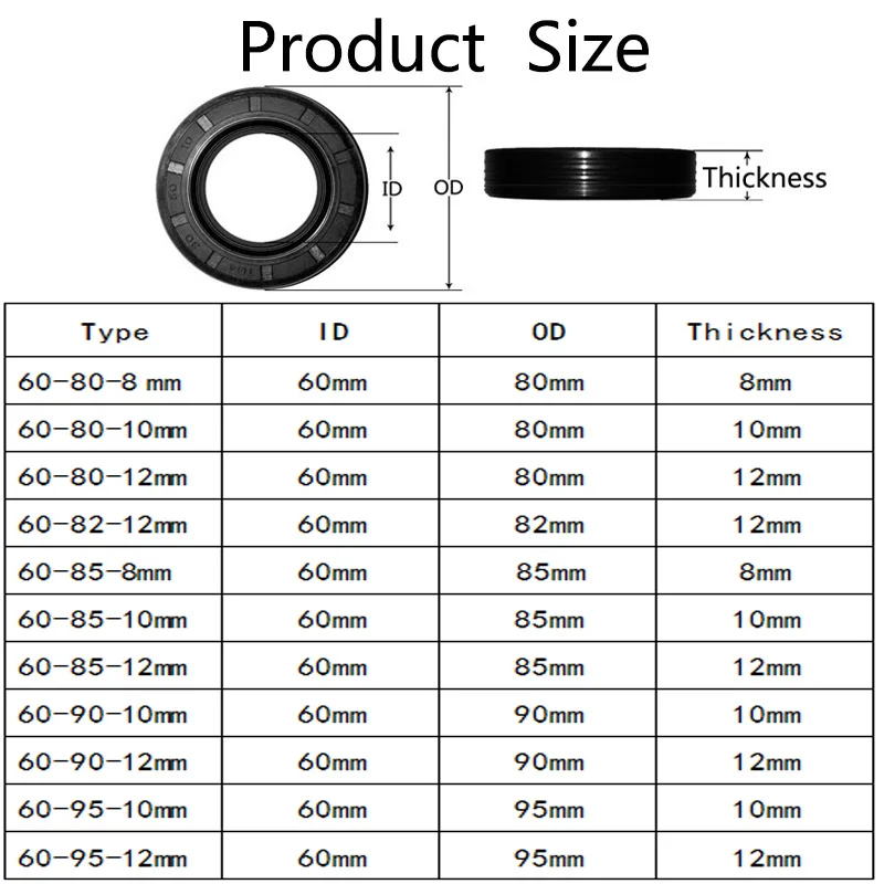 2 Pcs TG4 NBR Skeleton Oil Seal High-quality Radial Shaft Seals Inner Diameter 60MM