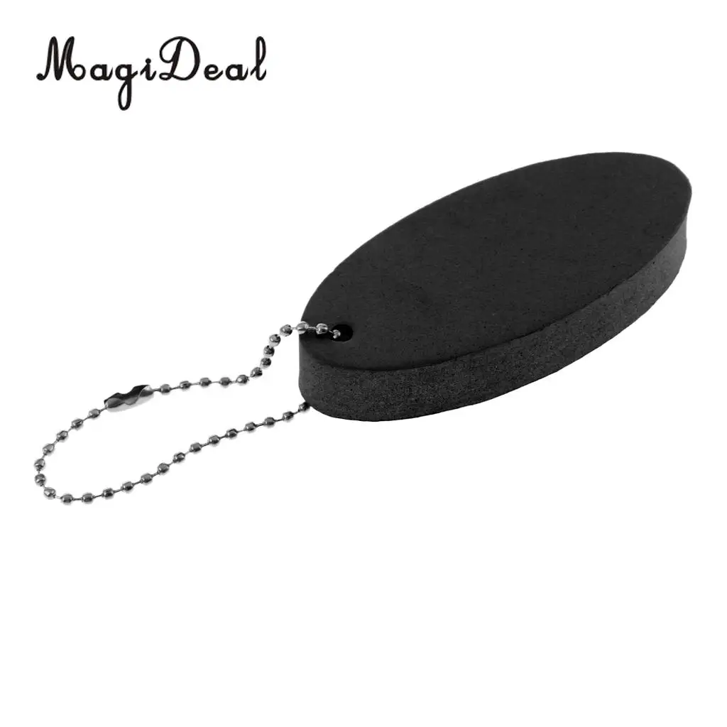 MagiDeal Oval Shaped EVA Foam Floating Key Ring Beads Boat Keychain for Canoe Kayak Rafting Canoeing Sailing Acce Black/Yellow