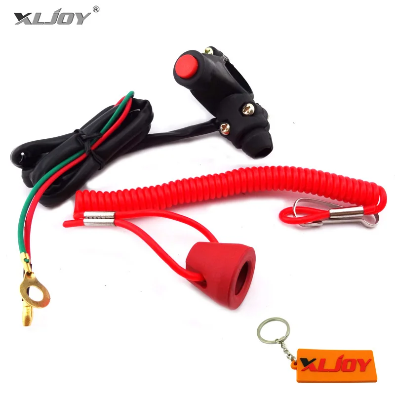 

XLJOY Engine Kill Stop Tether Closed Safety Switch Push Button For Pocket Bike Dirt Bike ATV Quad TRX Mini Moto Motorcycle