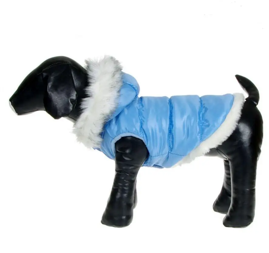 Стиль pet куртка в стиле милых собачек, зимняя теплая куртка для собак, Одежда для питомцев собак пуховик для домашних животных с капюшоном толстовки с рисунком собаки со съемным капюшоном - Цвет: blue