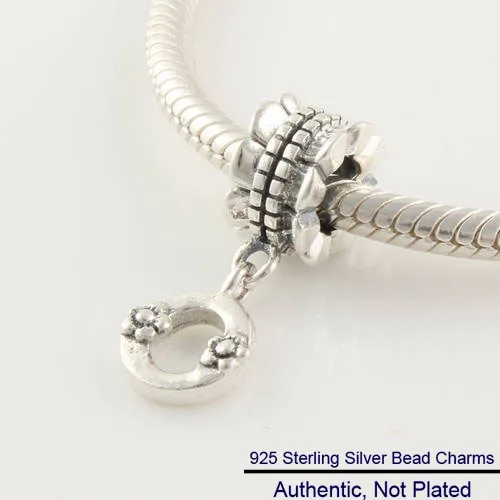 DIY подходит для браслетов Pandora с буквенным принтом о-Амулеты 100% Серебро 925 пробы
