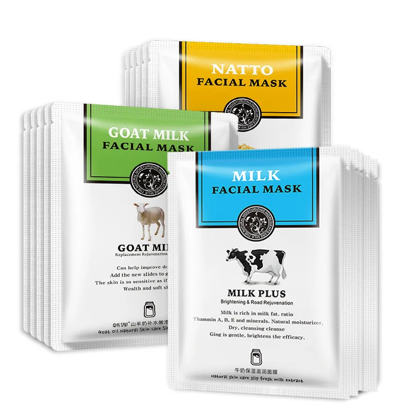 

HANCHAN Milk Facial Mask Moisturizing Whitening Facial Masks Shrink Pores Oil Control Brighten Mask Face Korea skin Care