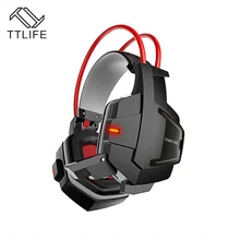 TTLIFE Best Sound Game Headphone with Mic Stereo HiFi Noise Cancelling Silicone Gaming Headset with Light for Computer PC Gamer