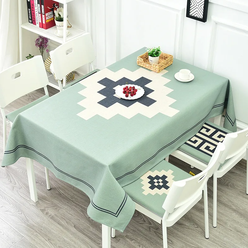 

Hot Sales European Geometric Print Tablecloth Cotton Linen Tablecloth Restaurant Party Home Decoration Table Cloth