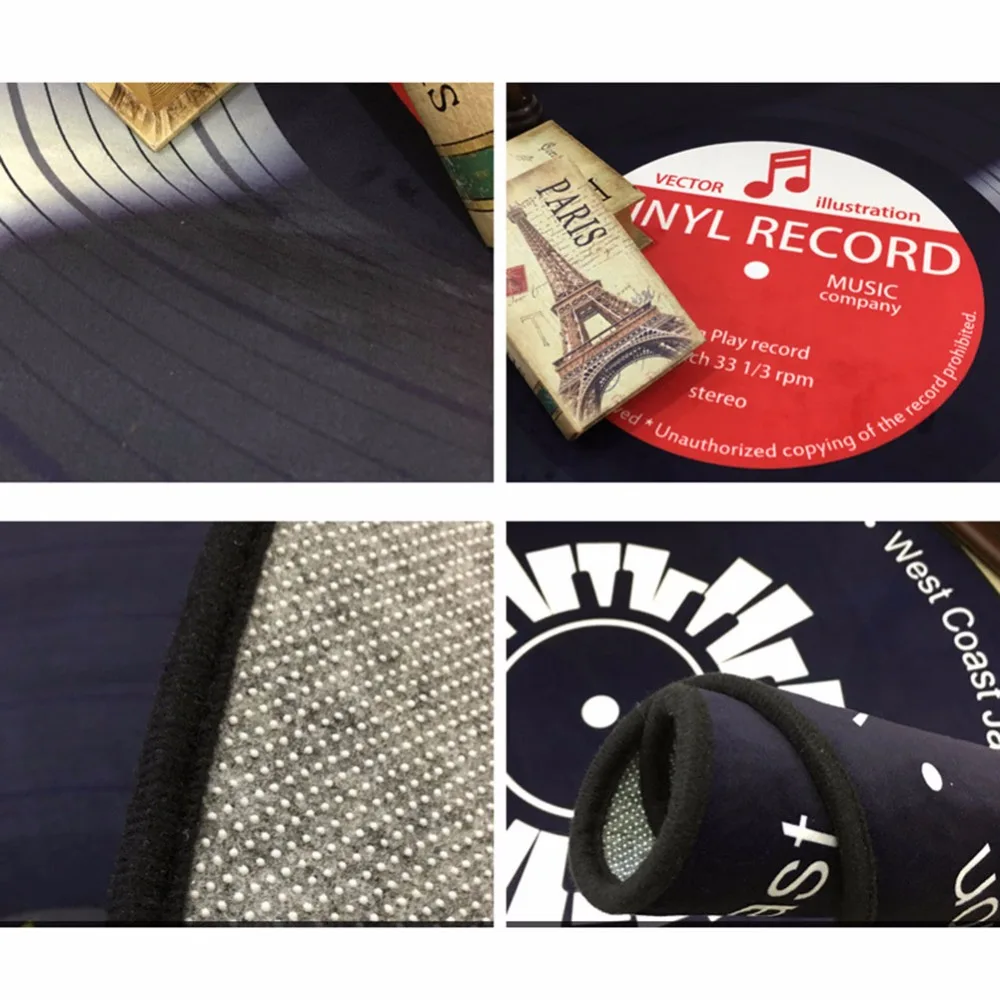 Bath Mat Cd Carpet Toilet Mats Rug In The Toilet For Bathroom Antique Sofa Chair Cushion Cat Vinyl Record Non-Slip Round Rug