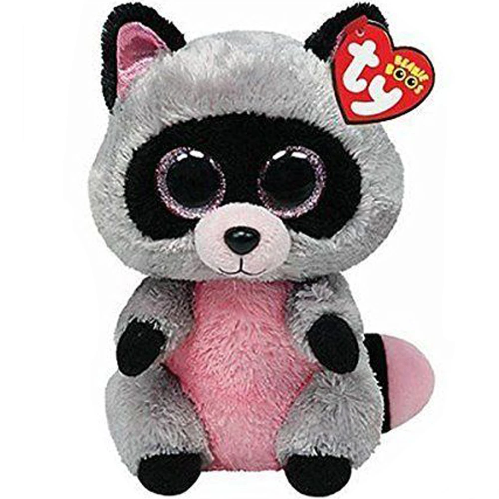 Ty Beanie Boos Gray Raccoon Plush Doll font b Toys b font for Girl 6 15cm