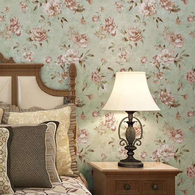 Beibehang Retro American Country Past Flowers Wallpaper For Beibehang Retro American Country Past Flowers Wallpaper For Walls 3 D Bedroom Living Room Wall Papers