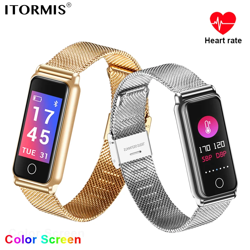 

ITORMIS Smart Wristband Band Fitness Bracelet SmartBand with Heart Rate Tracker Color Screen for Android IOS PK mi band miband 2
