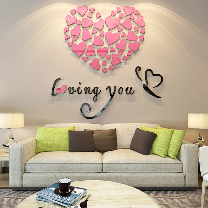 

3D acrylic painting three-dimensional wall stickers meal room warm children's room wall decorations creative romantic wedding