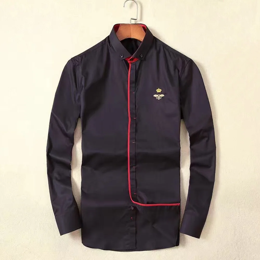 

DUYOU brand Men 100% Cotton Shirt Men Long Sleeve Shirt Mens Slim Fit Casual Shirt Formal Social Work Shirt Easy Care DY2121