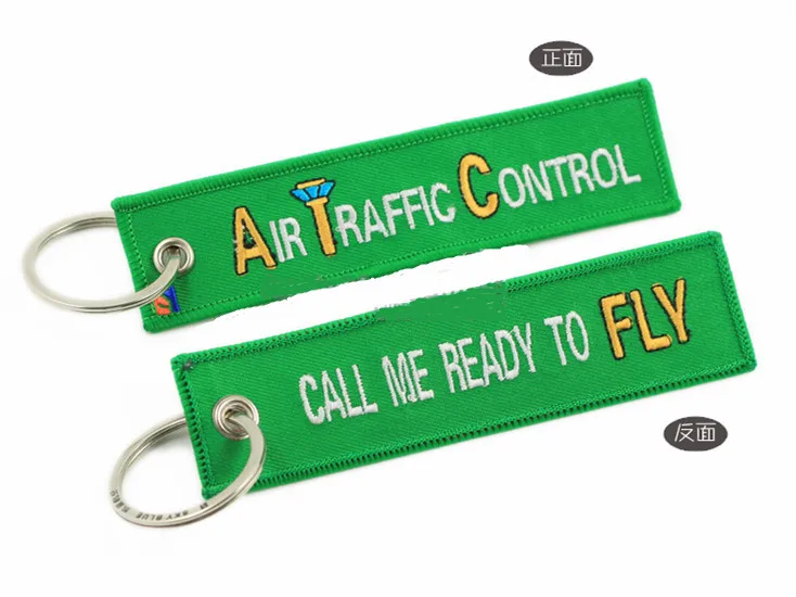 EM-1254 Creative Green ATC Bag Tag Key Ring  Air Traffic Control Call me Ready to Fly Best Gift for Flight Crew Aviation Lover Pilot