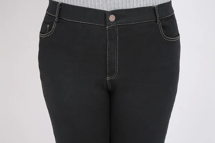 Большие размеры 9XL 8XL 7XL 6XL женская одежда весенние джинсы штаны с высокой талией Стрейчевые штаны черные синие женские брюки YHFS