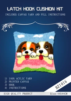 

oneroom dogs 3 cross stitch pillow / Placemats "do it yourself" method of needlework kit latch hook rug kit embroidered pillow