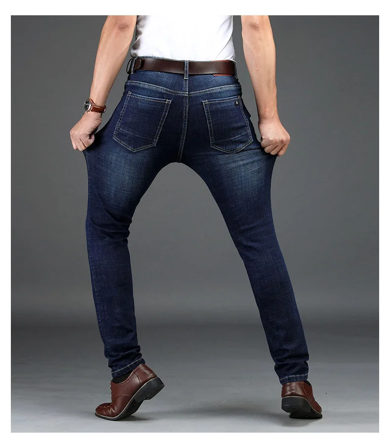 Новые мужские стрейч мужские джинсовые штаны классические джинсы корейской версии брюки мужские модные прямые джинсы
