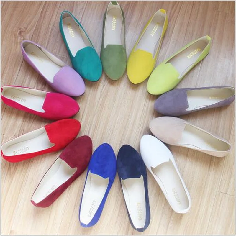 2023 spring autumn women's shoes flat shoes sweet multi-color working shoes foreign trade 43 large size women's black shoes