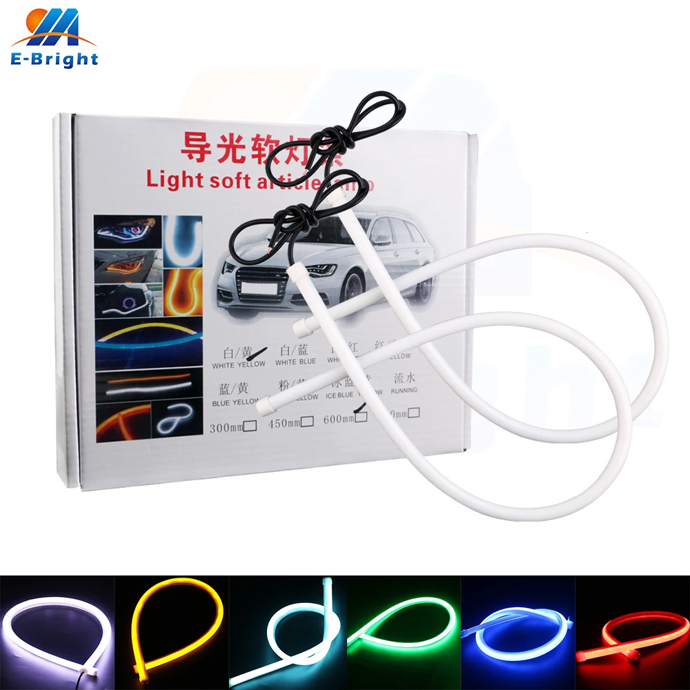 

2sets 30cm 45cm 60cm 85cm 12V 3020 Daytime running light Car Lights White Red Green Yellow Blue Iceblue monochrome