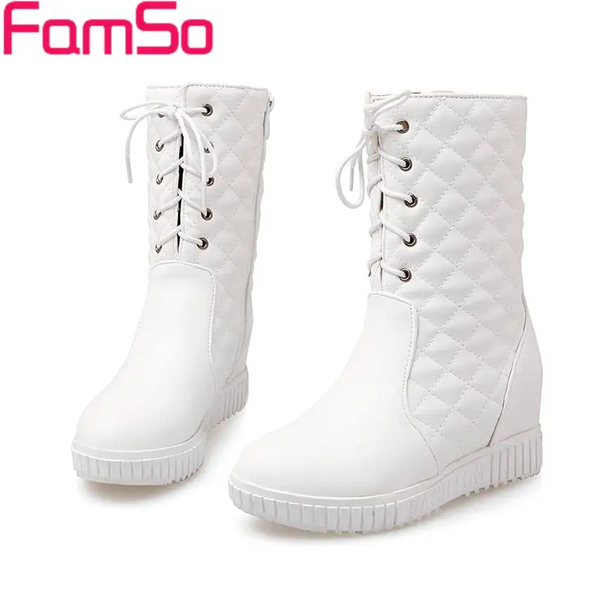 

Euro Size34-43 2017 New Top Fashion Women Boots Designer White Mid-Calf Half Boots Winter Russia keep Warm Snow Boots ZWB3903