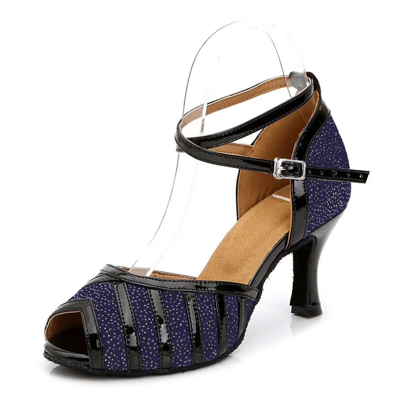 

Woman Ballroom Latin Dance Shoes Salsa Shoes High Heels 6/7.5 cm Fish Mouth Female Tango Dance Social Party Shoes 1738