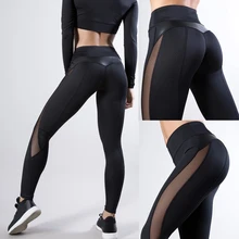HEFLASHOR, женские штаны с высокой талией, для фитнеса, спортзала, спортивные Леггинсы, для бега, одноцветные сетчатые леггинсы, бесшовные компрессионные тренировочные штаны
