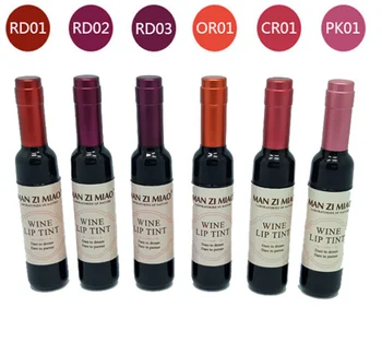 

Lipgloss Waterproof Red Wine Bottle Matte lip tint Gloss Long Lasting Moisturize Lip Tint Cosmetic Liquid Lipstick 6 Colors