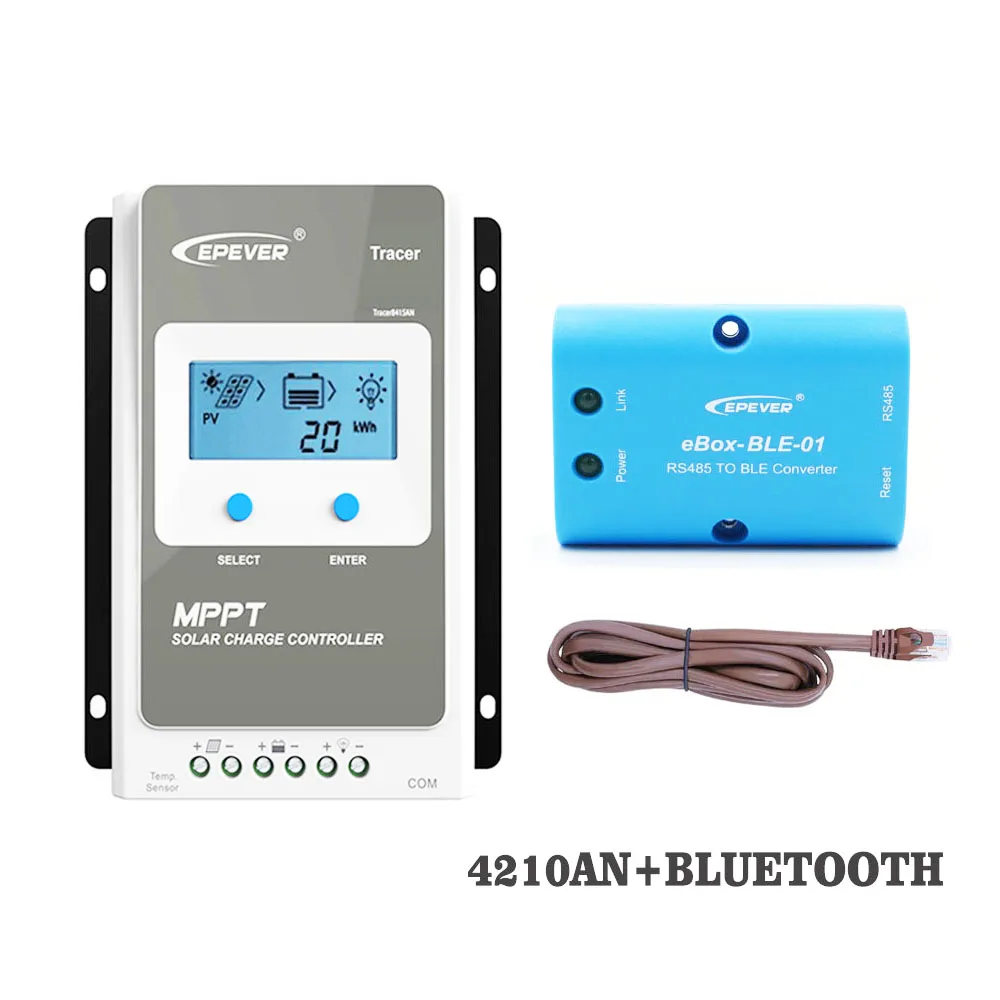 

Tracer4210AN 40A MPPT Solar Panel li-ion li LiFePO4 battery 4210AN 4210A Bluetooth Mobile phone APP eBox-BLE-01