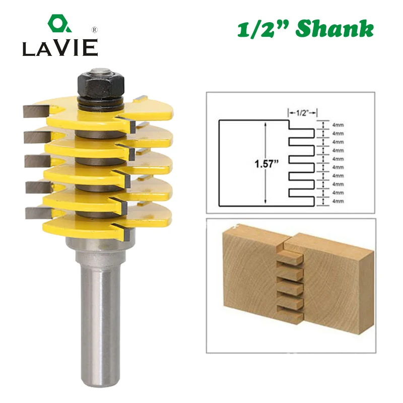 Caixa de Dentes Fresa para Madeira Haste 3 Dedo Comum Roteador Bit Ajustável Hobbing Bits Cortadores 03032 12mm 1 – 2