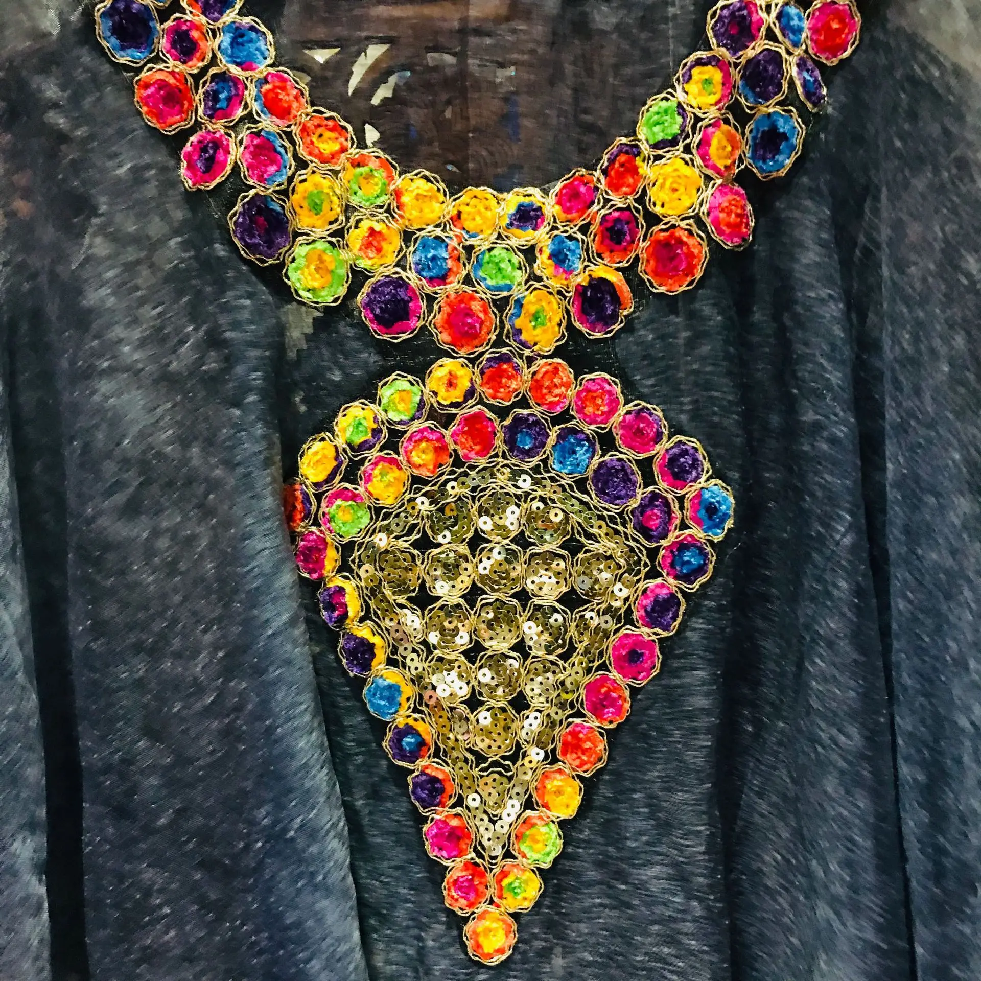 Наряд индианка(сари) Модный рукав «летучая мышь», шелковая вышивка бисером, свободная одежда высокого качества, весенне-осенний костюм