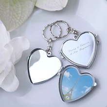 100Pcs Personalized Keychain Wedding Favors Customized Mirror Wedding Gifts For Guests Wedding Bridal Party Souvenir With Box