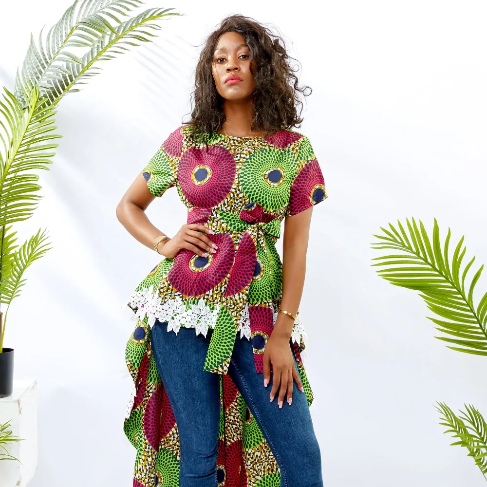Shenbolen африканская летняя модная женская футболка с принтом «рыбий хвост», традиционная одежда