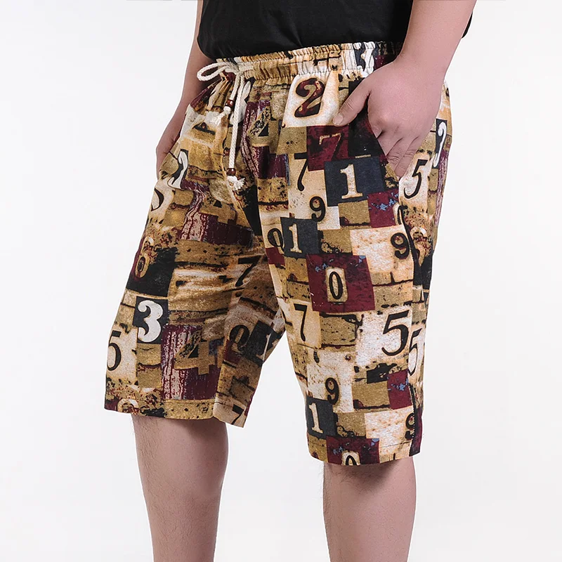 Men's Summer Linen Shorts Men Large Size Casual Shorts New Fashion Male Loose Beach Shorts Floral Casual Shorts Size 8XL Men's Summer Linen Shorts Men Large Size Casual Shorts New Fashion Male Loose Beach Shorts Floral Casual Shorts Size 8XL
