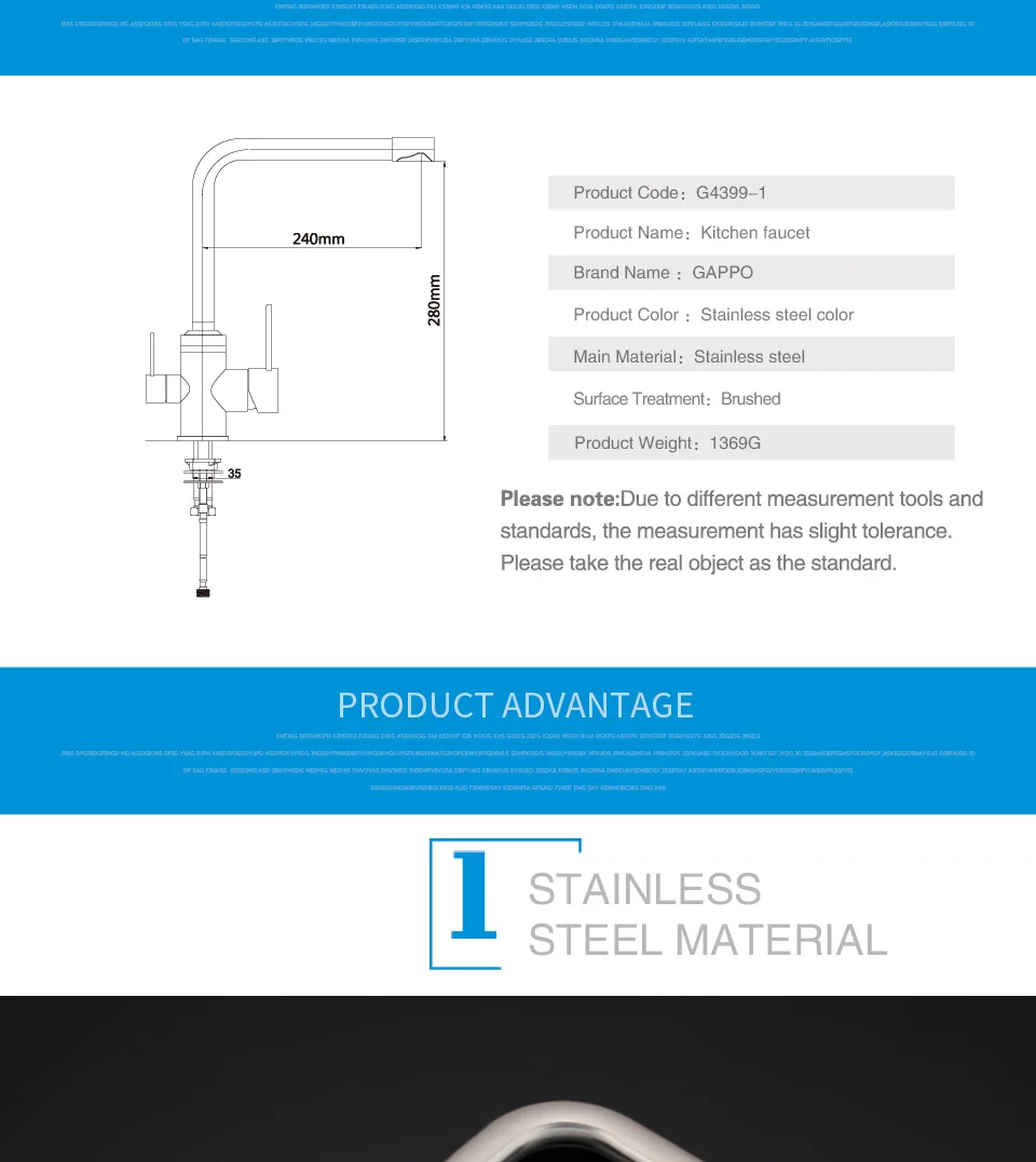 GAPPO Kitchen Faucets with filtered water taps stainless kitchen faucet drinking water sink mixer waterfall taps griferia