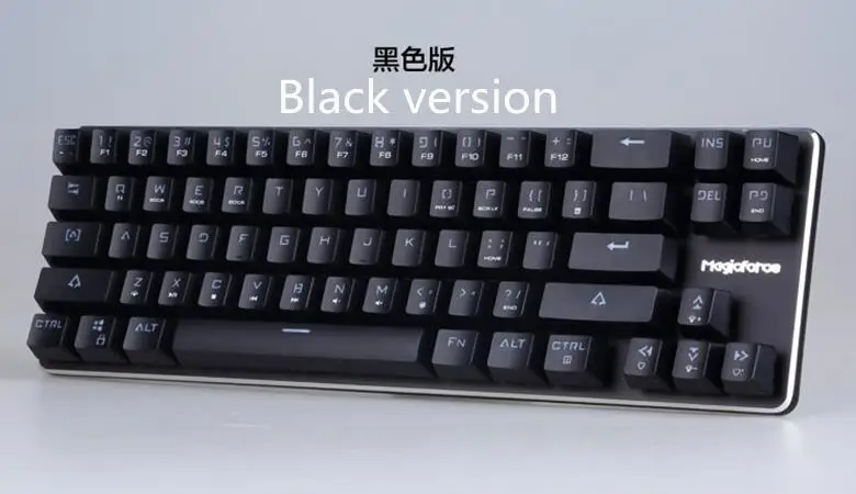 Magicforce Smart 68 клавиш с подсветкой антипривидение USB Механическая игровая клавиатура алюминиевый сплав Kailh MX Синий/Черный переключатели Двойной PCB - Цвет: Black