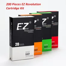 EZ-Lote variado de cartuchos de agujas desechables para tatuaje, cartucho de agujas compatibles con tatuadora de cartuchos, RL, RS, M1, CM, lote de 200 unidades