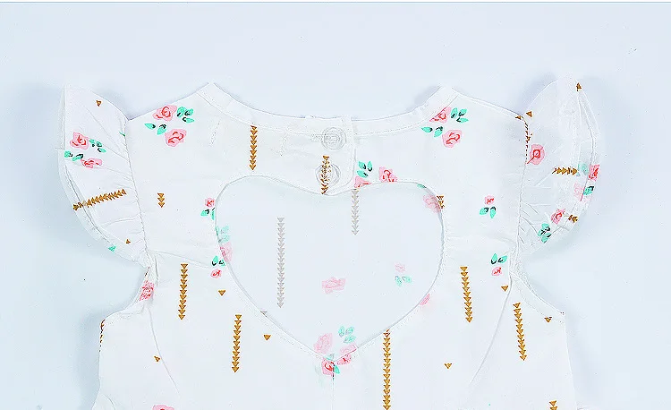 Mother nest 2018 Summer Newborn Baby Love Hollow Dress Flying Sleeves Girl Clothes Birthday Princess Party Dresses for Children (6)