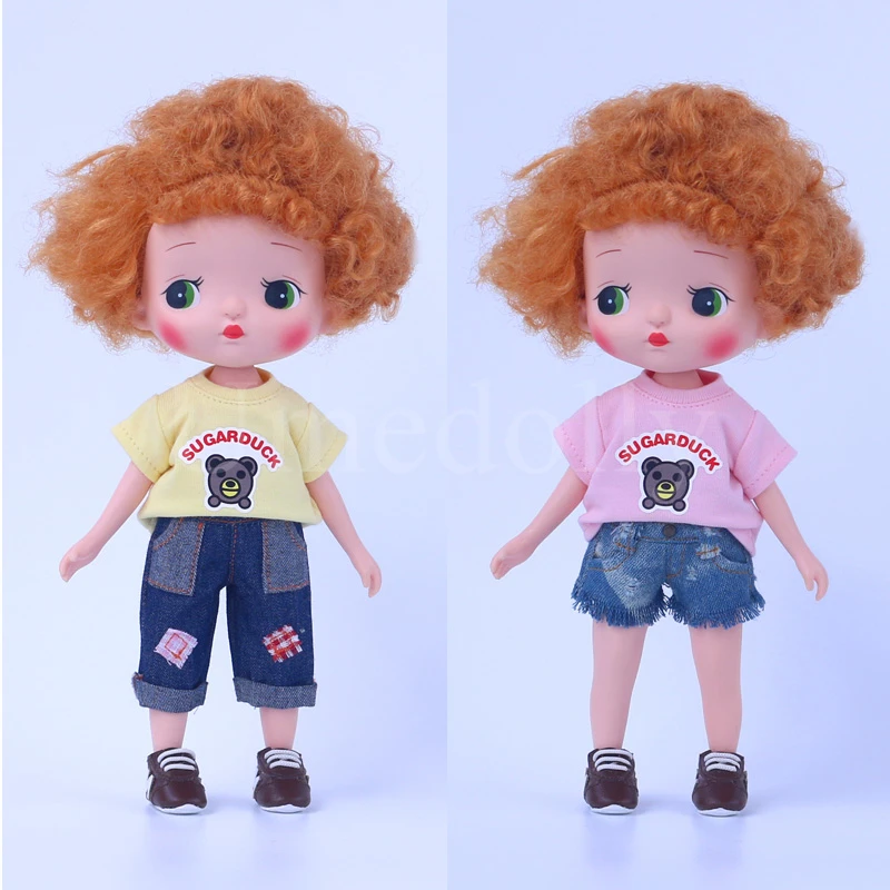 

1 PCS Holala Doll's T-shirt Denim Shorts Outifts for Blyth, Middle Blyth, 1/8 BJD, 1/6 BJD, Ixdoll, ob11 Clothes Accessories