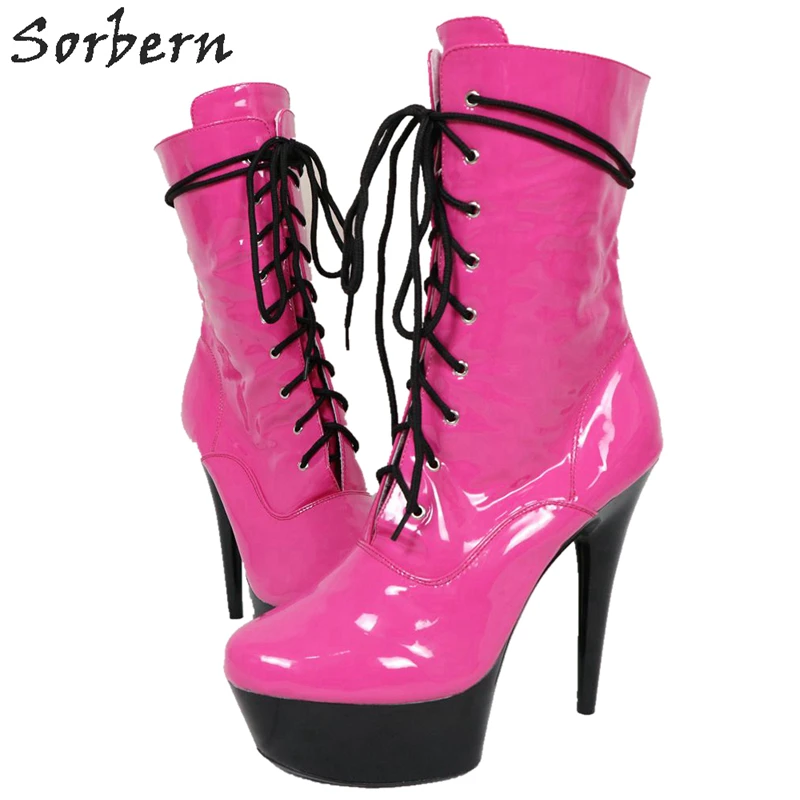 hot pink ankle boots