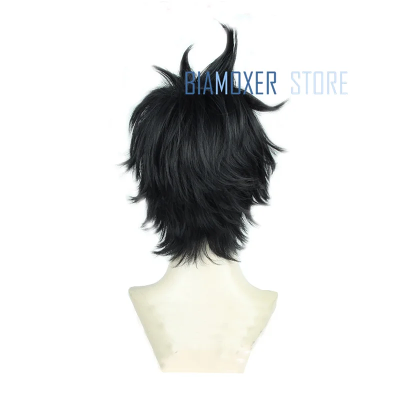 Biamoxer черный клевер Yuno мужской косплей парики короткие черные термостойкие синтетические волосы Perucas Косплей парик
