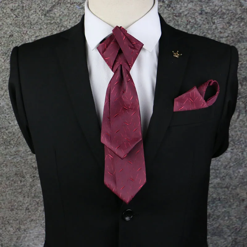 

i-Remiel Original Design Men Necktie Fashion Fake Tie Fashion Neck Ties Cravate Pocket Towel Formal Men's Clothing & Accessories