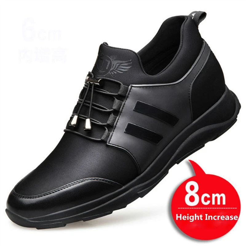 

New Casual Comfort Men's Height Increase Shoes Hidden Lift insole Taller 6cm/8cm for Young Man